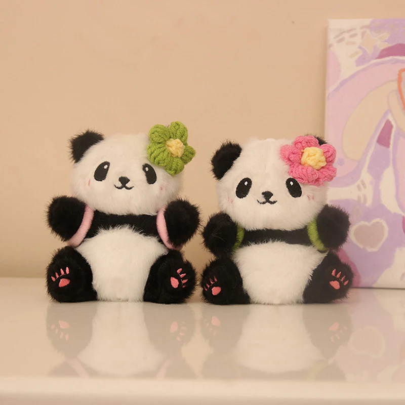 1 pz panda ciondolo giocattoli di peluche simpatico animale panda portachiavi bambole borse ciondolo giocattoli ragazza regalo