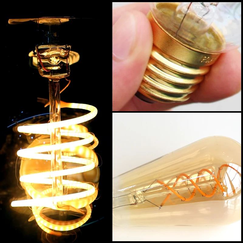 Bombilla Retro Edison para decoración del hogar, luces LED E27, 220V, 4W, Vintage, industrial, Loft, G125, Love, C35, ST64, A60, G80, G95, T185, T45