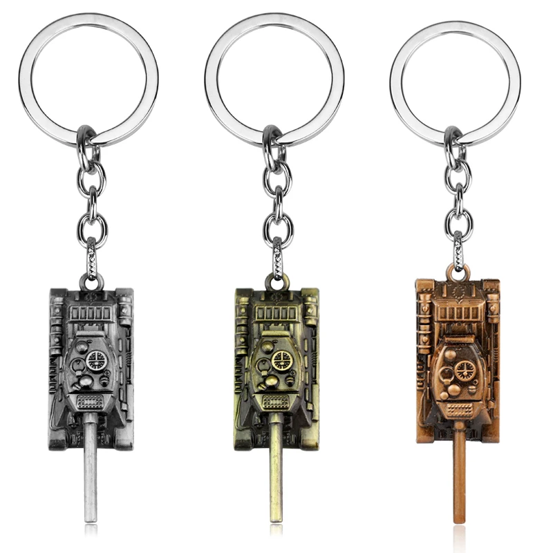 Game World Of Tanks Keychain Men Toys 3D Tank Pendant Key Rings Key Accessories For Male Buckle Metal Key Holder Porte Clef Gift