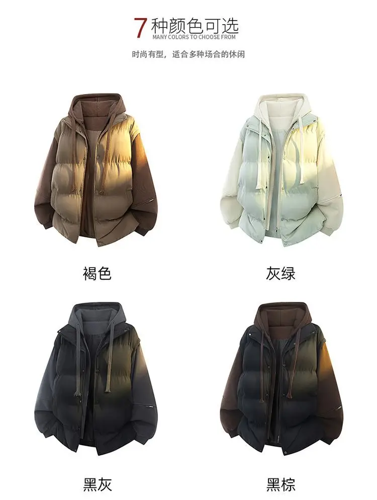 Men's cotton-padded clothes loose bread winter warm cotton-padded clothes new hooded jacket cotton-padded jacket men's clothing