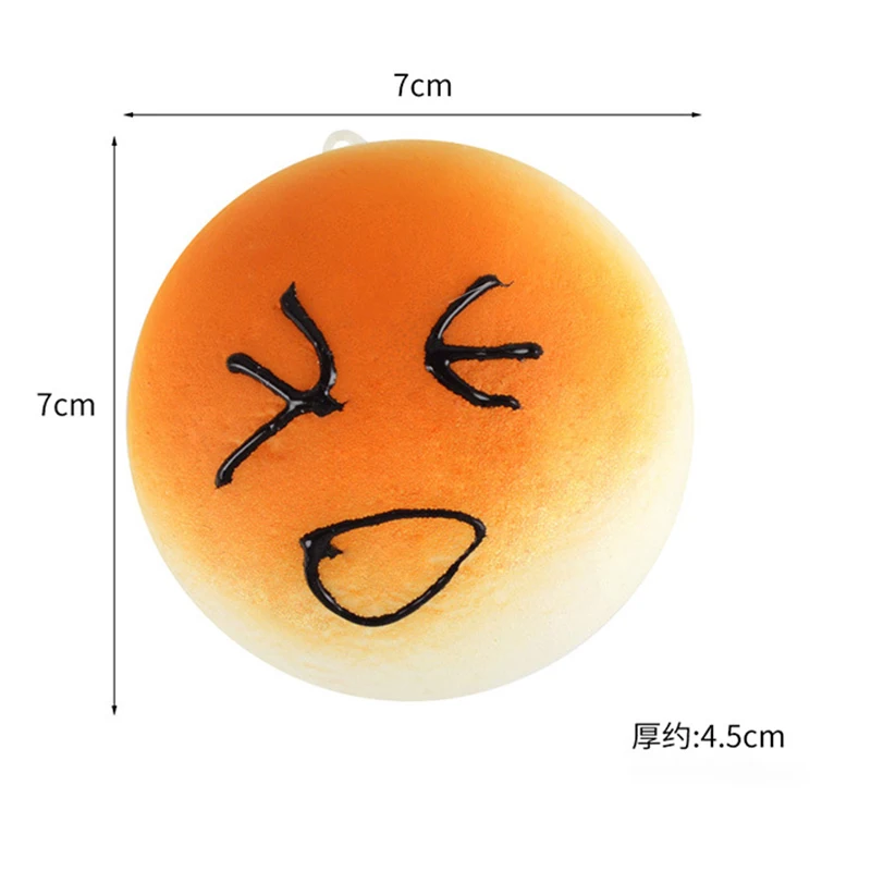 1/5 قطعة الخبز الاصطناعي متعة الوجه المبتسم التعبير على البخار الكعك نموذج بولي PU وهمية كعكة الغذاء التصوير الدعائم حفلة الخبز حلية #6