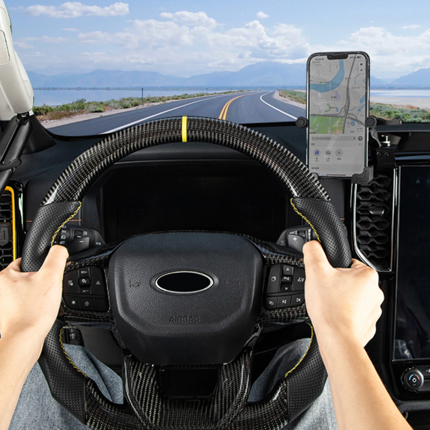 

For Ford Ranger 2024 2025 Mobile Phone Holder GPS Navigation Walkie-talkie Radio Bracket Offroad Digital Device Dash Mount