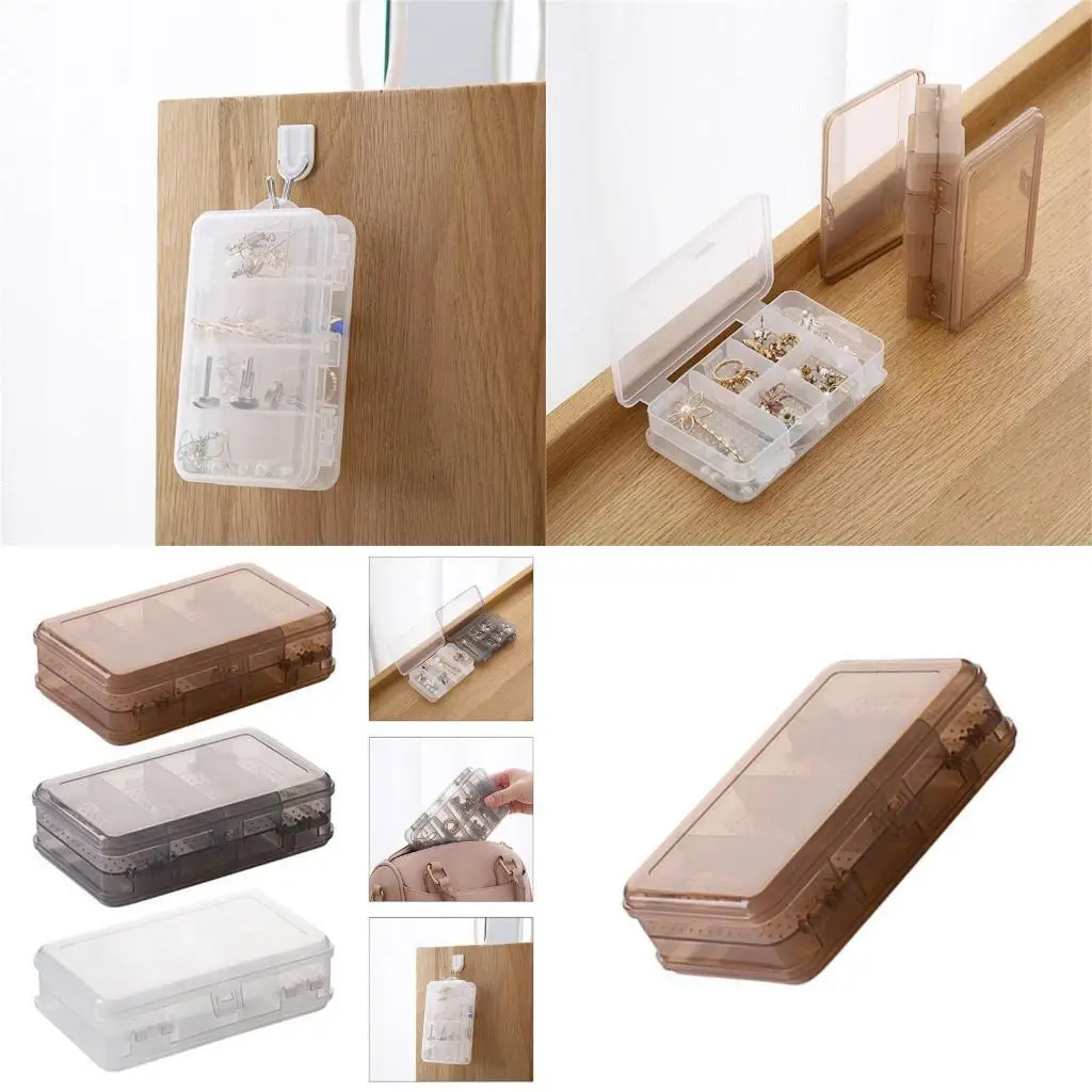 

J78F Versatile Jewelry Storage Solution Plastic Double Layer Box for Personal Use