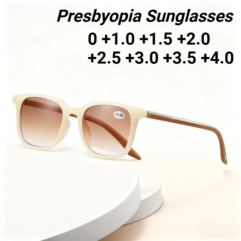 

New Reading Sunglasses Unisex Fashionable Oversized Square Eyewear Ultra-Lightweight High-Definition Presbyopia Glasses