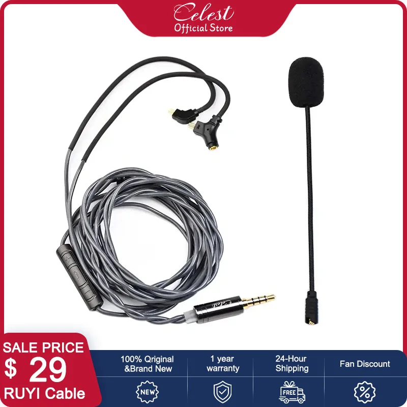 

Kinera Celest RUYI 3.5mm Wired Headphones Detachable Earphone Cable With 0.78 2Pin MMCX Gaming Microphone For Call Livestreaming