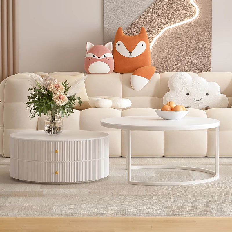 طاولات قهوة فاخرة لطيفة، طاولات مستديرة حديثة، طاولة قهوة بسيطة، تصميم دائري، أثاث منزلي لصالون ميسا سنترو الفاخر #6