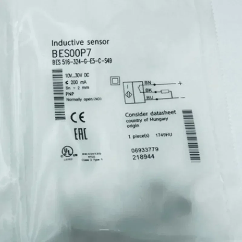 

2 шт. NES BES00P7 бесконтактный переключатель 516-324-G-E5-C-S49 Вставной индуктивный PNP нормально открытый датчик магнитный датчик переключатель датчик 24 В
