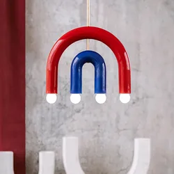 Colorful pendant lights Simple geometric linear pendant light fixture Hotel Restaurant suspension luminaire Bar hanging lights