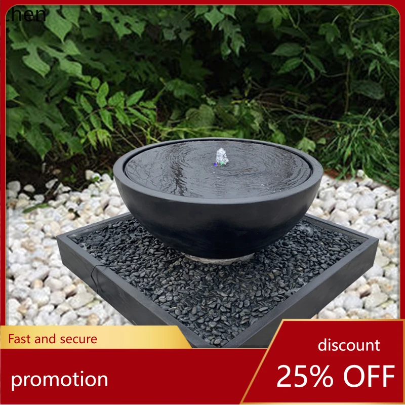 

HT Stone Carving Fountain Landscape Outdoor Stone Fountain Water Pool Courtyard Landscaping