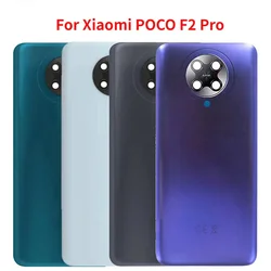 Glass Back Cover for Xiaomi Poco F2 Pro Battery Cover Panel Rear Housing Door Case with Camera Lens Replacement