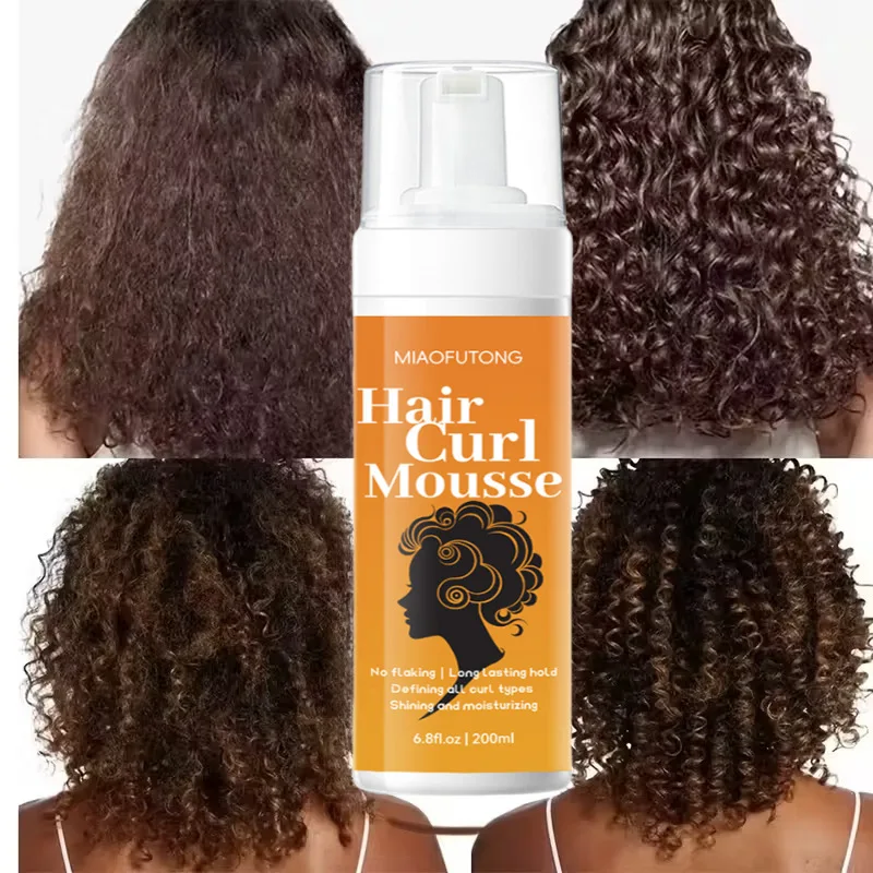 Cruling Mousse Curl Styling Mousse, Curl Defining Cream, Moisturizing, Non-Crunchy, Hair Elastin
