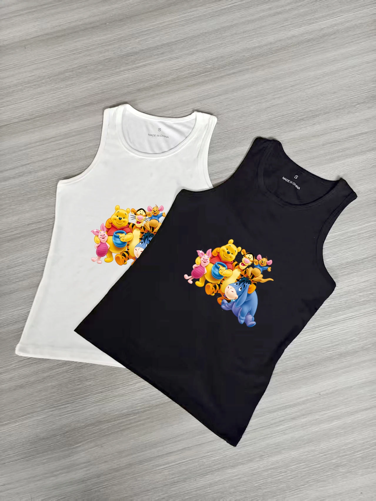 

2025 New Winnie The Pooh Women's Tank Top Summer Sleeveless Multi Functional Fashion Casual Pop Round Neck Printed Tank Top