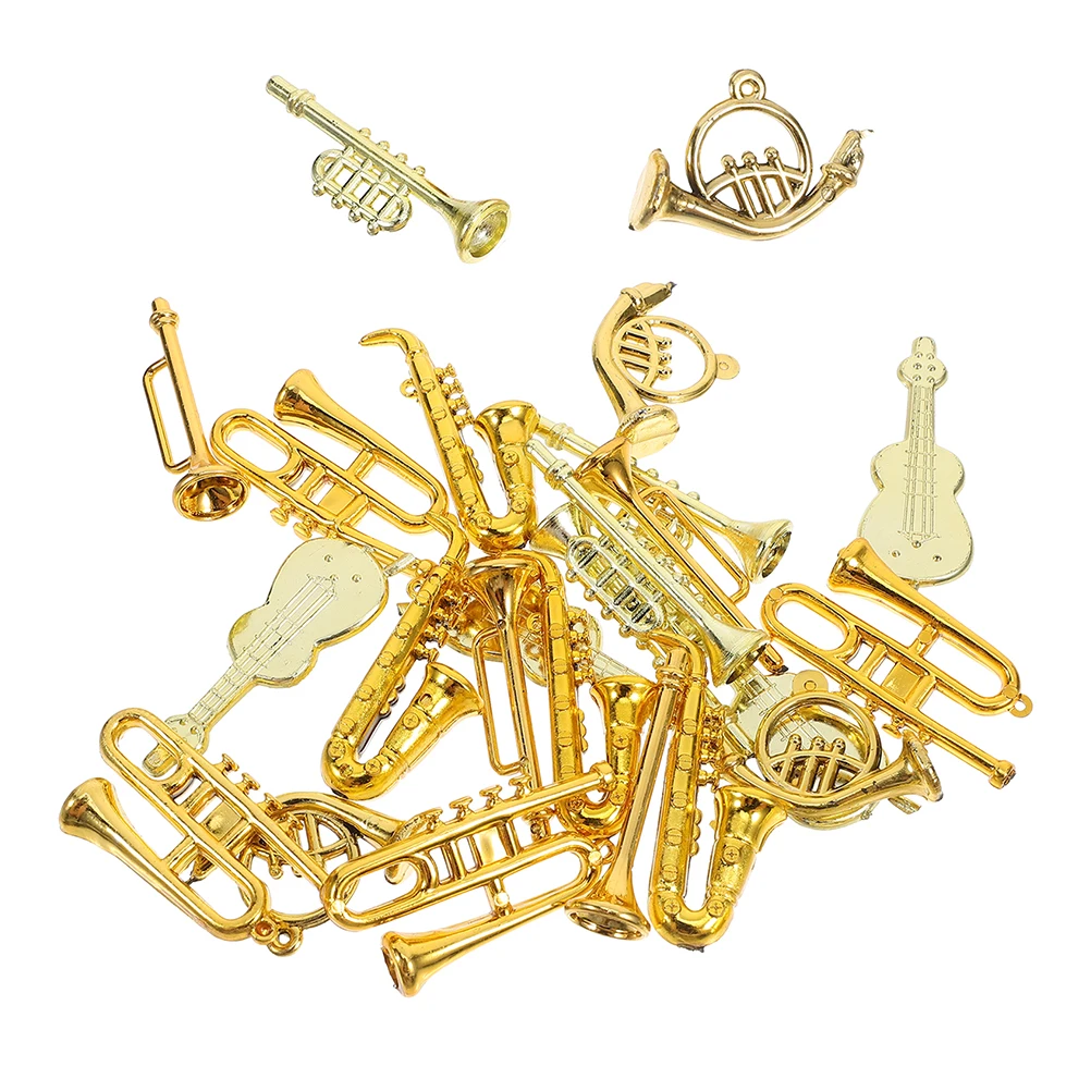 

48 Pcs Miniature Musical naments H crafted Plastic Alto Saxophone Dollhouse Accessories Christmas Decor