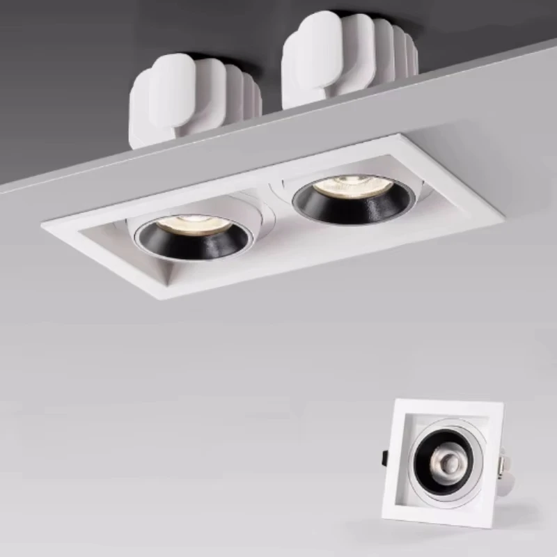 Built-in Dimming Single Head Double Head Anti-Glare LED Spotlight 9W 12W 18W 24W Ceiling Light Indoor Lighting