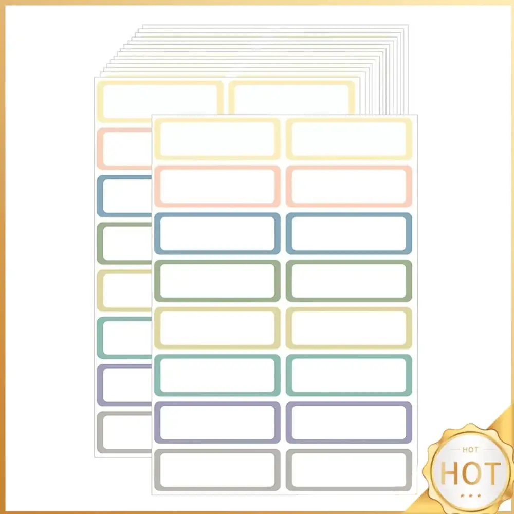 15 Sheet Removable Labels Multipurpose Self-Adhesive Labels Waterproof Rectangular Labels Stickers for Whiteboard Storage Bin