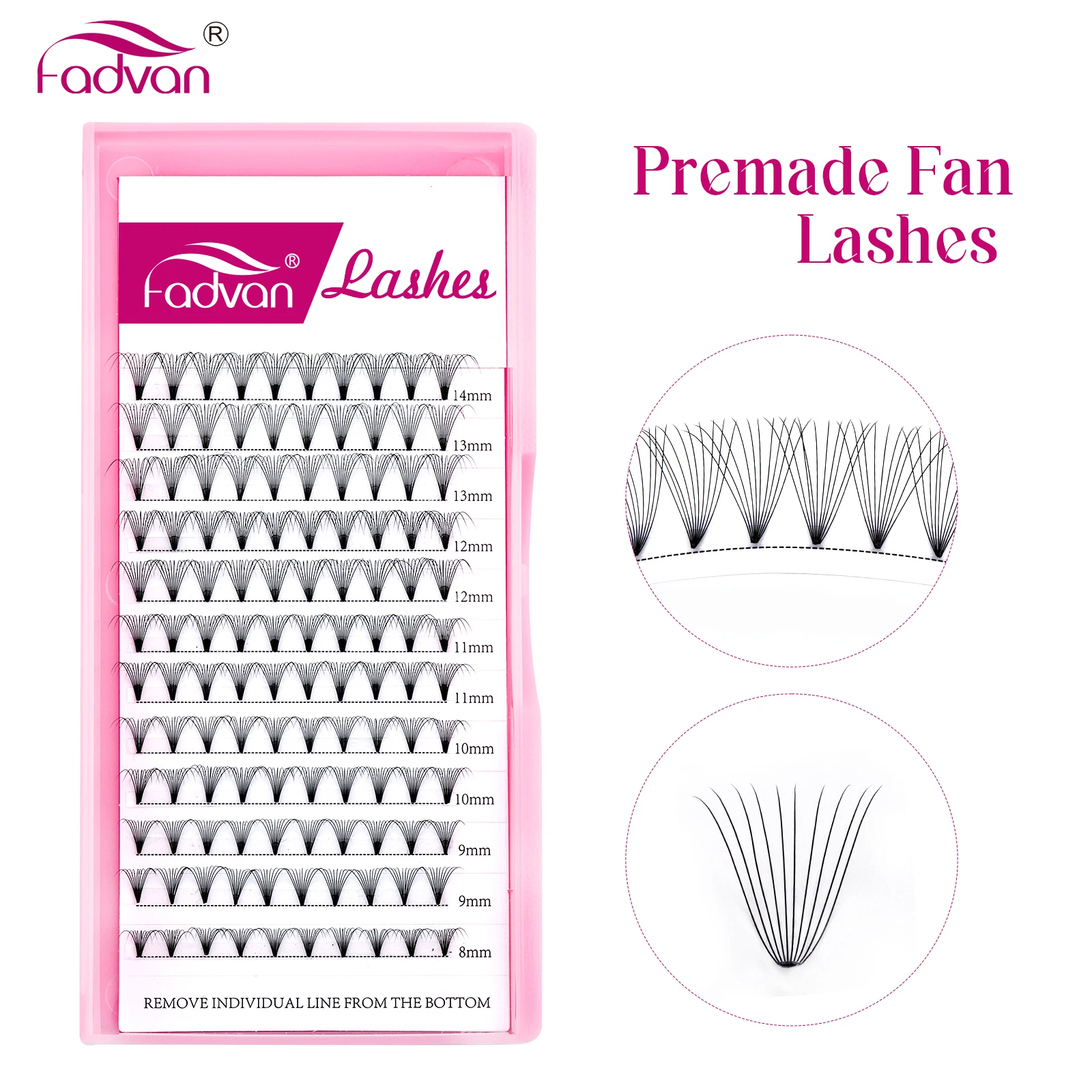 Fadvan Premade Fan Lashes 10D Short Stem Russian Volume Professional Eyelash Extensions Faux Mink False Lash