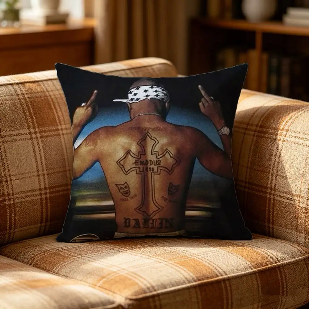 Tupac Shakur Rap Rapper Pillow Case Pattern Printed Pillowcase For Living Room Sofa Cushion Cover