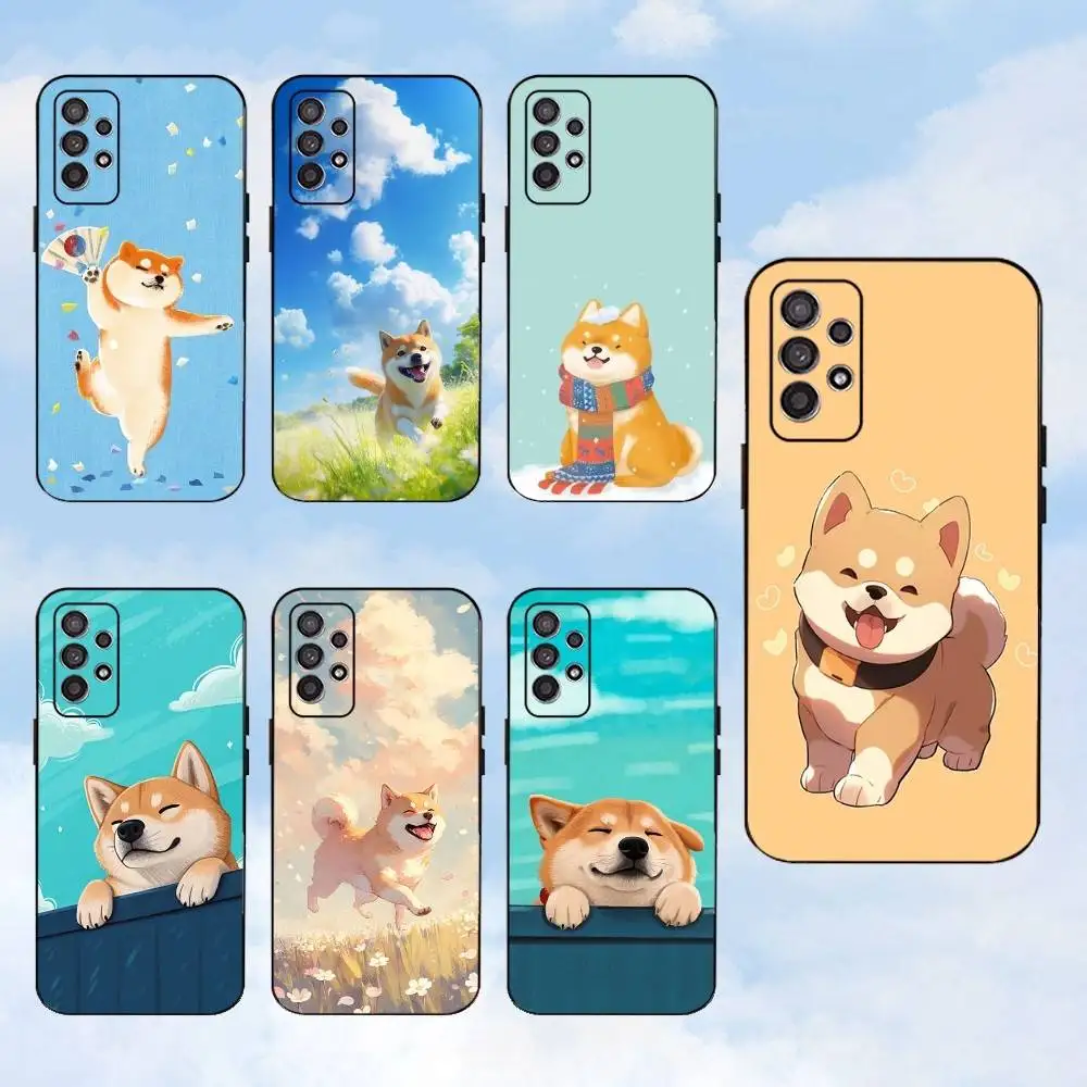 

Shiba Inu cute Anime Phone Case For Samsung S25,S24,S23,S22,S21,S20,S10,Ultra,Plus,Lite,FE,Soft Silicone Black Cover
