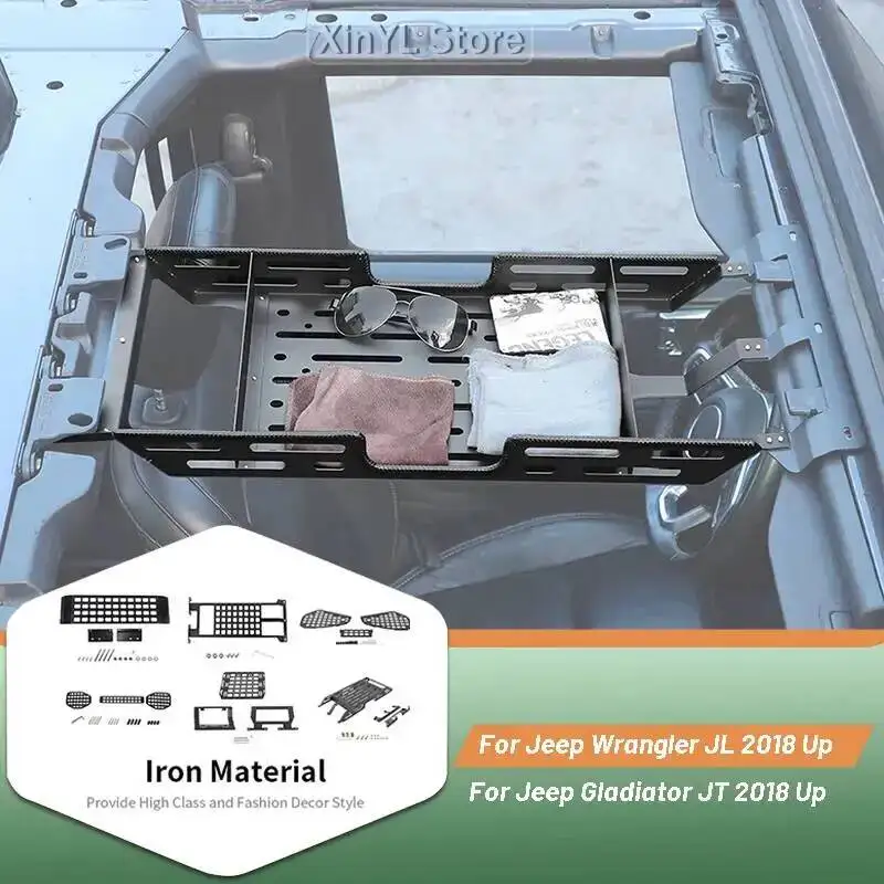 

Car Front Rear Top Roof Racks Storage Luggage Shelf Organizer for Jeep Wrangler 4-Door JL/Gladiator JT 2018 Up Rack Accessories