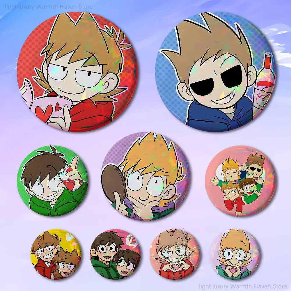 

Hot Web Drama E-Eddsworlds-S 58mm 44mm HD Print Brooch Badges Pretty Derby Round Display Brooches Lapel Pins
