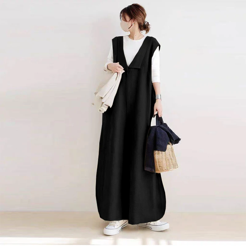 بدلة عمل بتصميم عتيق للنساء مقاس كبير كاجوال للتخسيس بحزام واسع الساق بذلة عصرية تسع نقاط من ألياف البوليستر #5