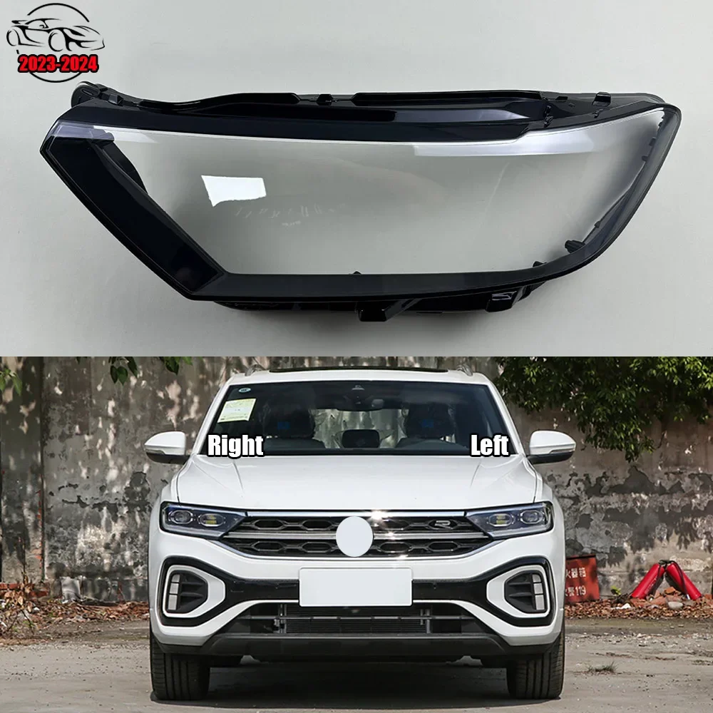 

For Volkswagen VW T-Roc 2023 2024 Front Headlight Cover Headlamp Lamp Shell Transparent Lampshade Lens Plexiglass