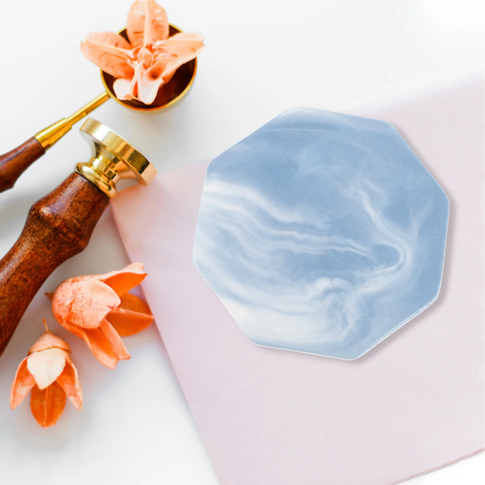 

Durable Octagonal Ceramic Wax Seal Pad Heat Resistant Seal Wax Plate for Sealing Letters Documents and Desktop Use
