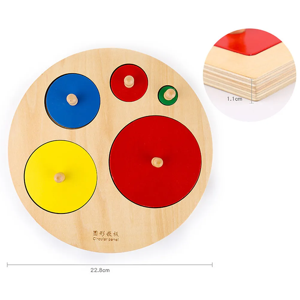 1Set Colorful Circular Geometry Panel Grab Board Early Educational Cognitive Puzzle Shape Matching Math Learning Game
