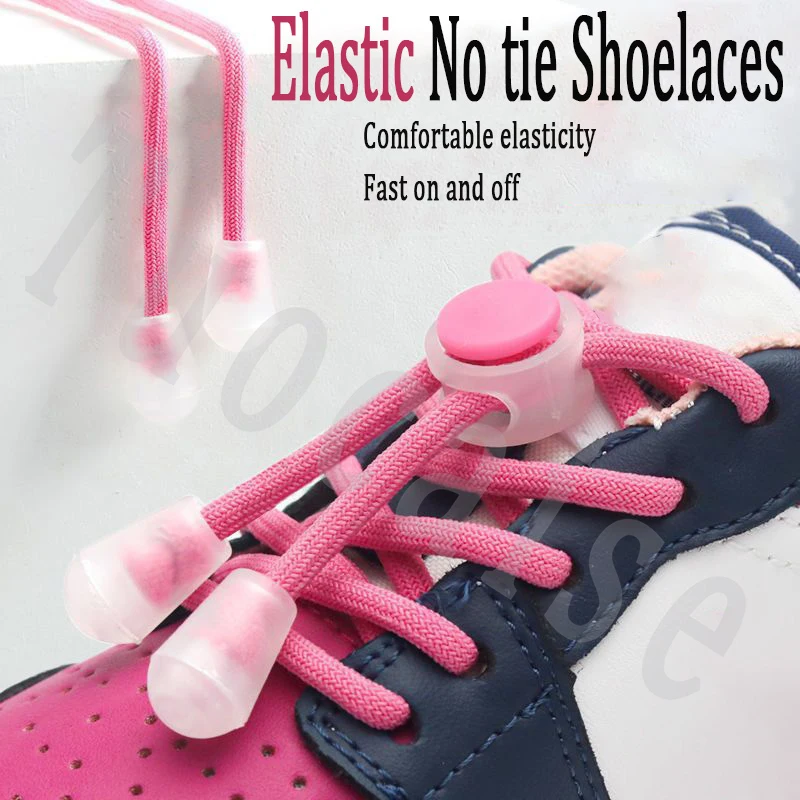 Without ties Elastic laces Spring Lock Shoelaces Sneakers Kids Adult Quick Shoe laces Rubber Bands Round No tie Shoeace Shoes