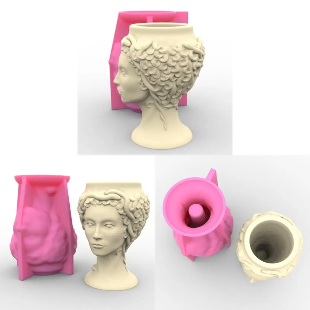 

Flower Pot Mold Silicone Flowerpot Plant Vintage Mould Concrete Cement