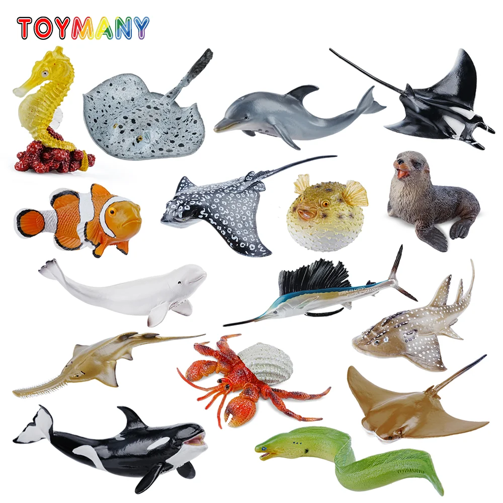 

Toymany Simulation 16-Piece Sea Ocean Animal Model Toy Mini Figures Dolls Action Figurines Toys Children Gift Cake Decoration
