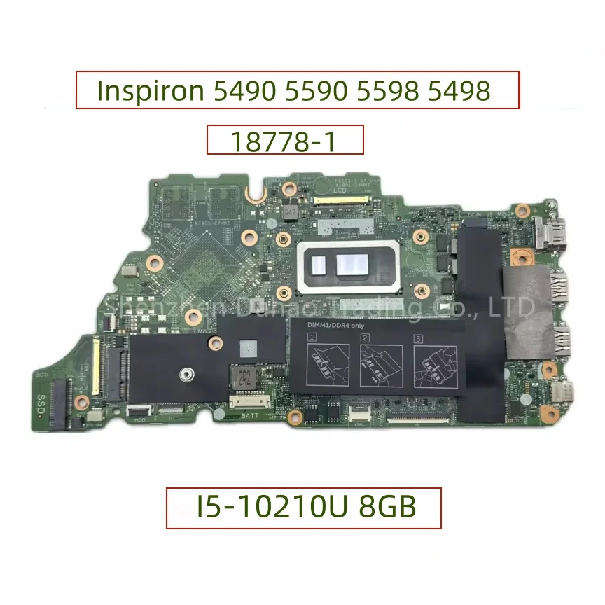 

18778-1 Mainboard For Dell Inspiron 5490 5590 5598 5498 Laptop Motherboard With Core I5-10210U 8GB-RAM CN-01M6H4 01M6H4