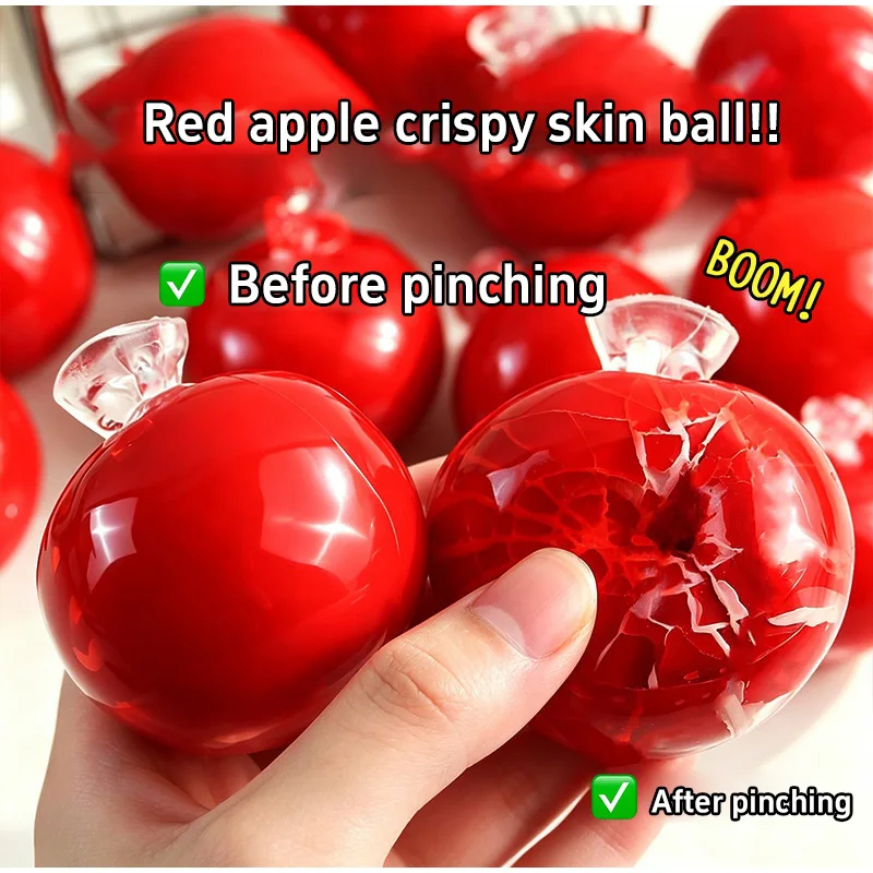 Realistic Fruit Wax Skin Squishy Toy Handmade Crunchy Slow Rising Stress Ball Sensory Fidget Decompression Toy for Office Desk