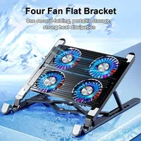 Gaming Laptop Stand Plastic/Alloy Foldable Adjustable Laptop Cooling Pad With 4 Fan Base Laptop Fan Cooling Base Notebook Cooler