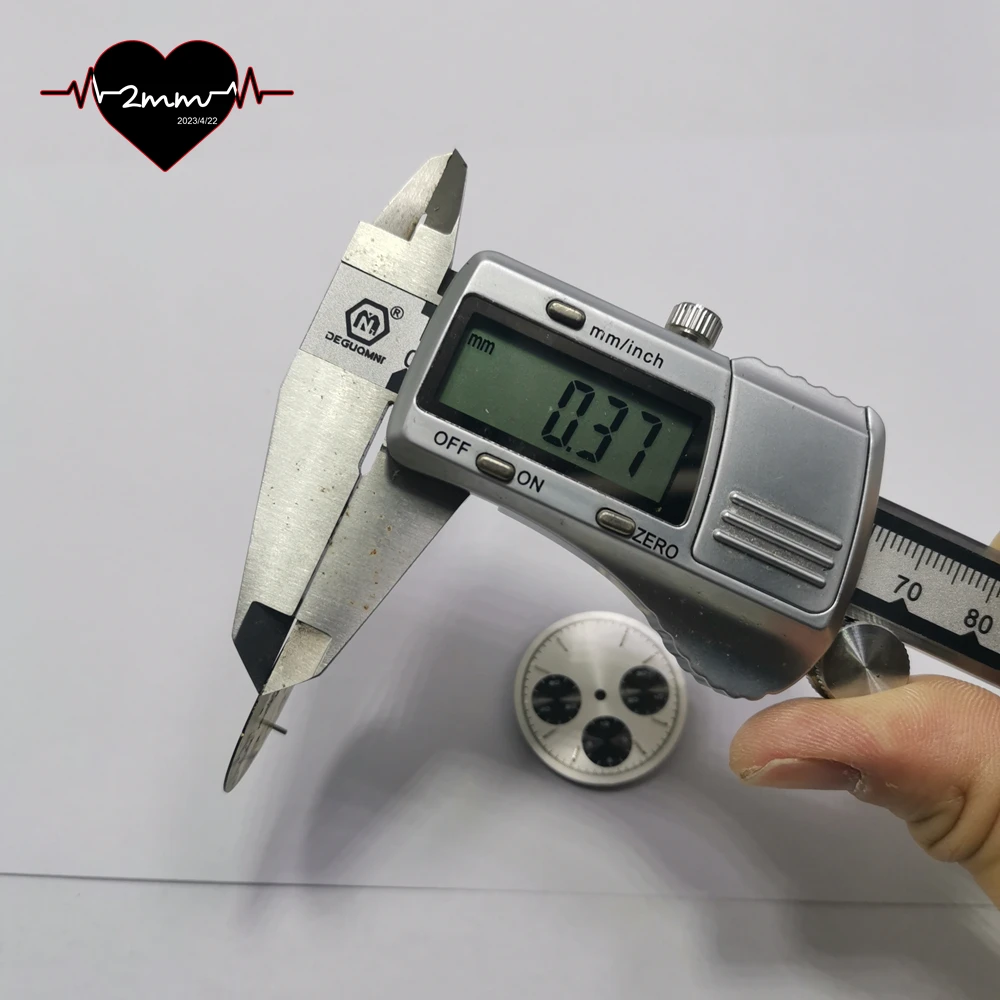 قرص الساعة 30.5 ملم أمة الله ساعة فضية سوداء وجوه قرص فرعي أخضر لوم لحركة ST1903 ST 1903