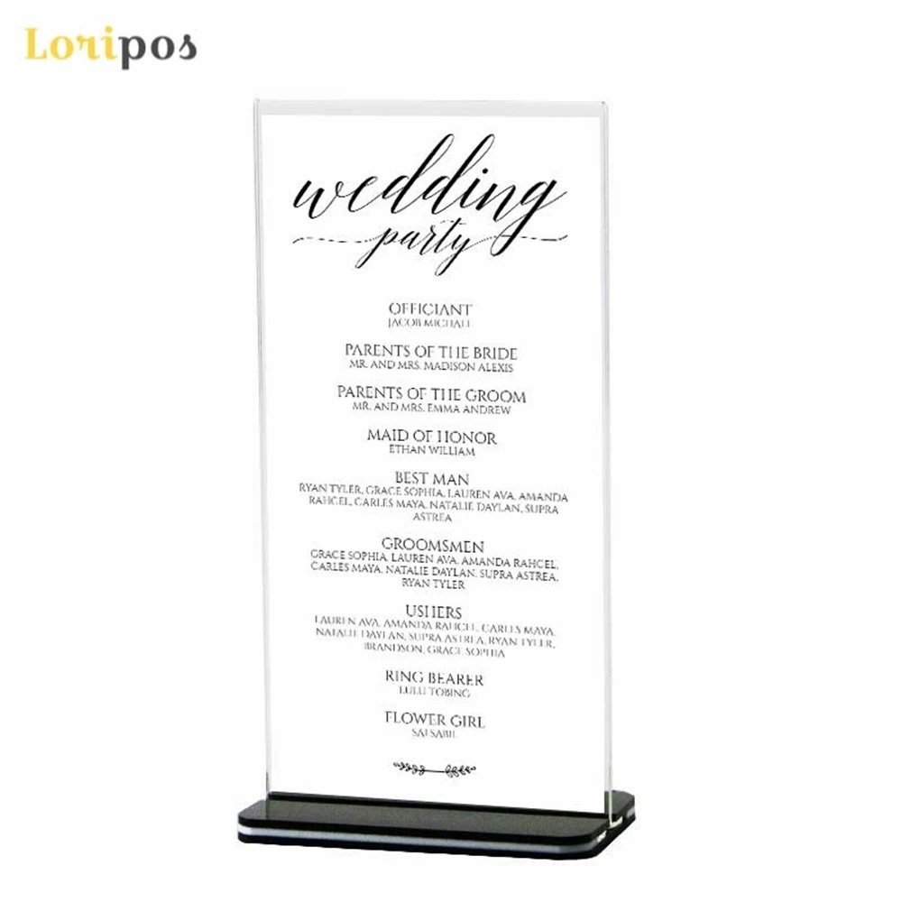 

10 Pcs 20*10cm Double Side Acrylic Table Display Stand Sign Billboard Holder Menu Price Tag Display Holder