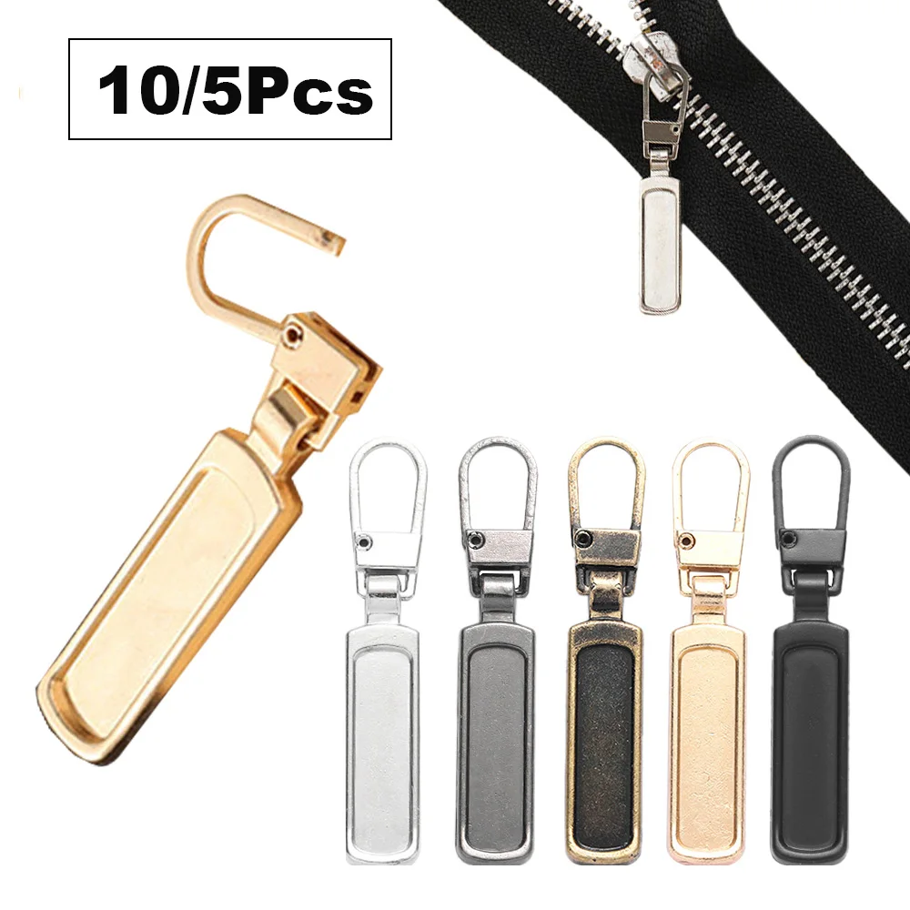 

5/10Pcs Metal Detachable Zipper Puller Replacement Tab Zipper Slider Head Repair Kit For Clothing Jacket Diy Craft Sewing Tools