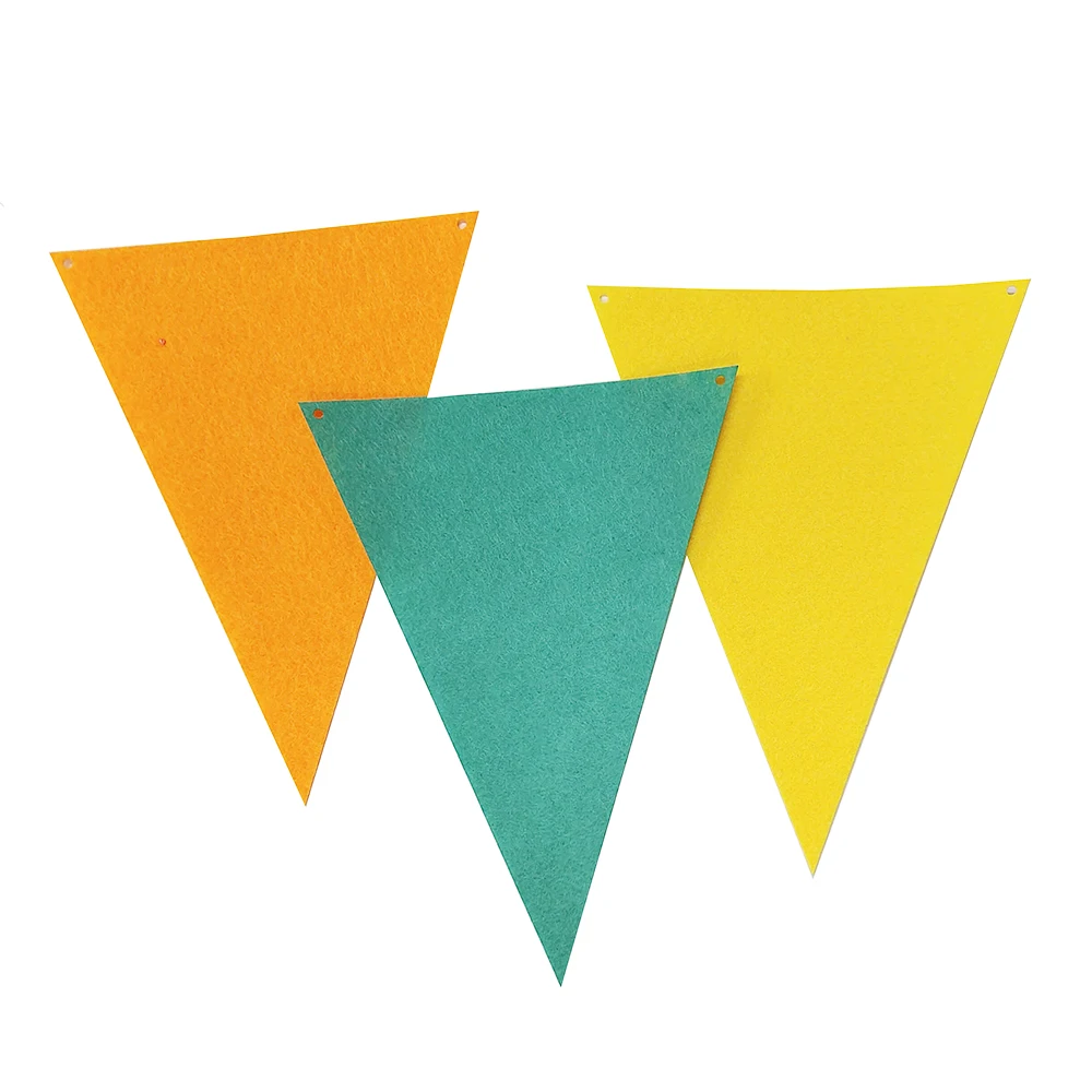 Colorful Pennant Felt Banner Handmade Bunting Flags Baby Shower Wedding Party Festival Garland Flags Outdoor Decoration Supplies