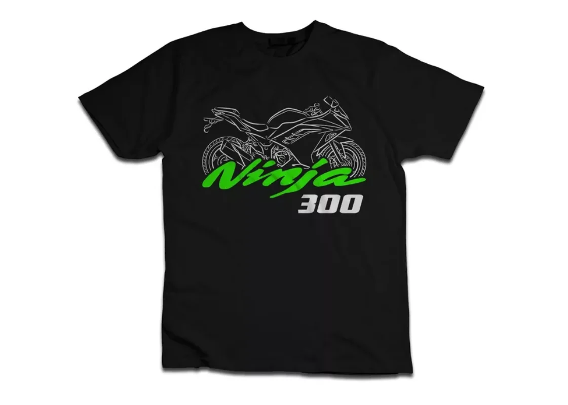 

2024 Men T Shirt Casual Kawasakis Ninja 300 2013-2025 Motorcycle T-shirt Graphic Summer Short Sleeves 100% Cotton S-3XL Cool Tee
