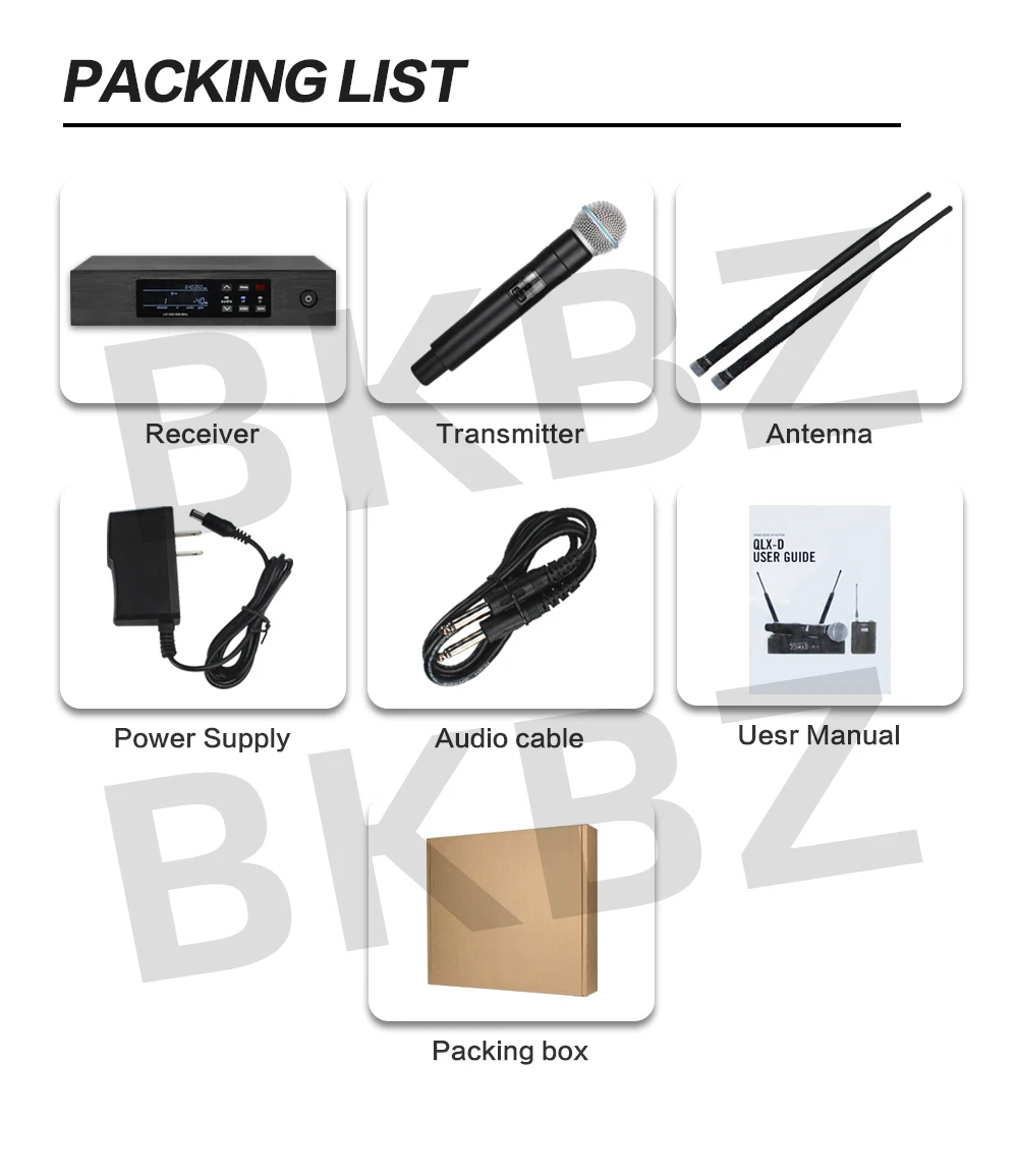 QLXD-B58a 500MHz/600MHz micrófono inalámbrico profesional UHF puesta en escena Karaoke canto micrófono de mano