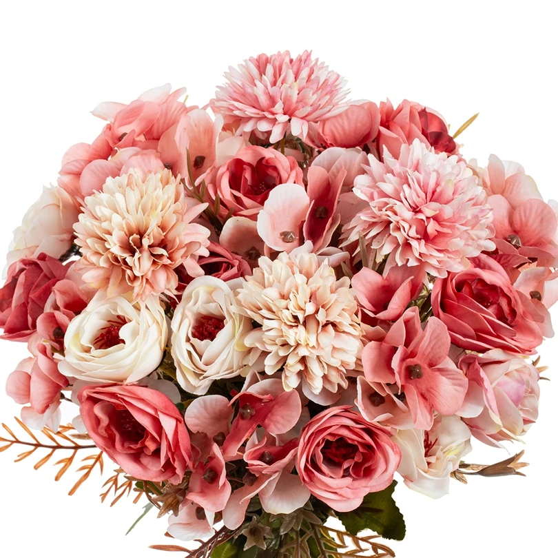 5/10pcs Artificial flowers silk rose hot selling home table decor outdoor garden Valentine's Day wedding brides' DIY photo props