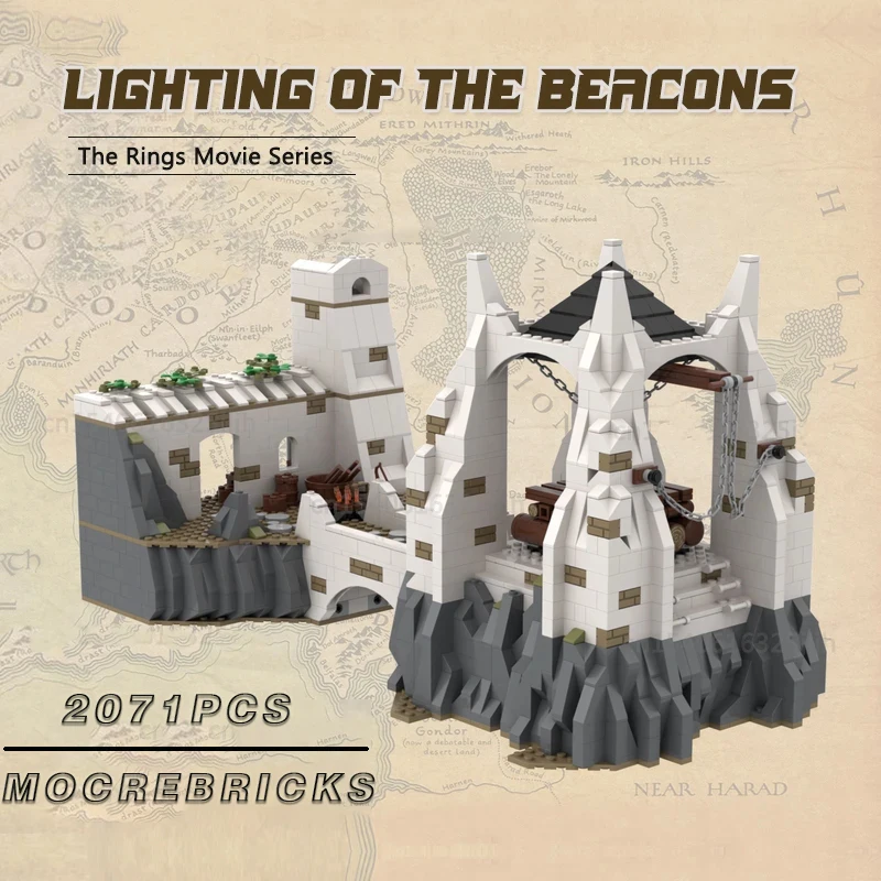 

Movie Lighting The Beacons Scence Moc Building BlocksTechnology Bricks DIY Assembly Collection Display Model Toys Xmas Gifts