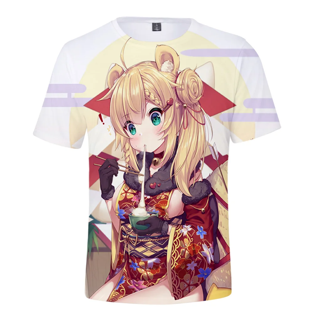 HOLOLIVE VTuber Akai Haato T-shirt Crewneck Short Sleeve Anime Tee Men Women\'s Tshirt Harajuku Streetwear 3D Clothes