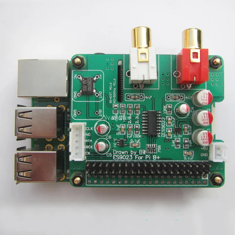 Nvarcher ES9023 papan ekspansi I2S HiFi DAC Digital Audio kartu suara Encoder Decode untuk Raspberry Pi 2B 3B 3B + 4B