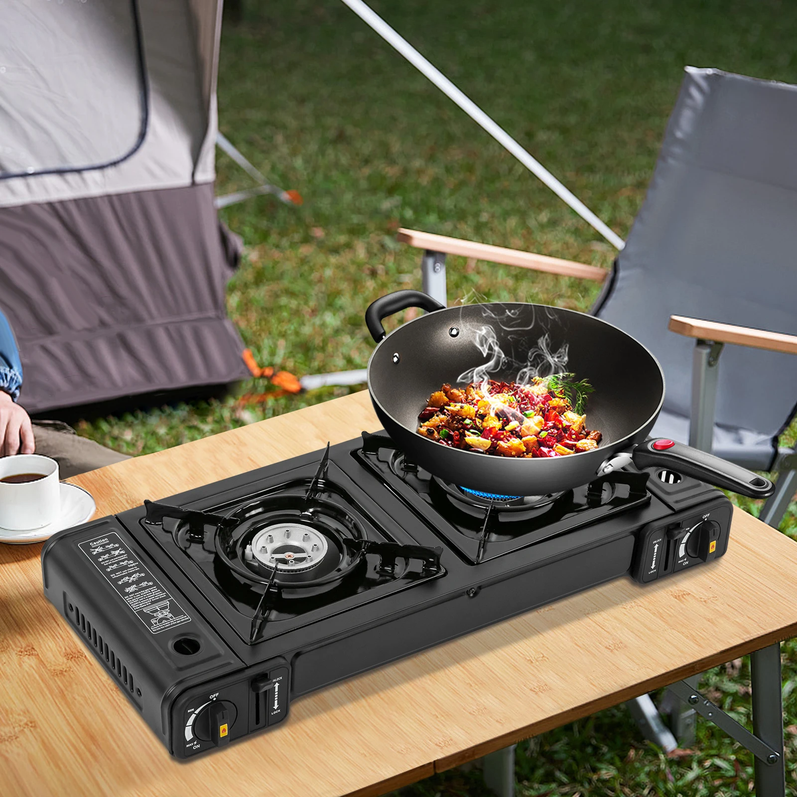 

Butane Camping Stove,Auto Ignition Camping Burner LPG for RV, Apartments,Camping