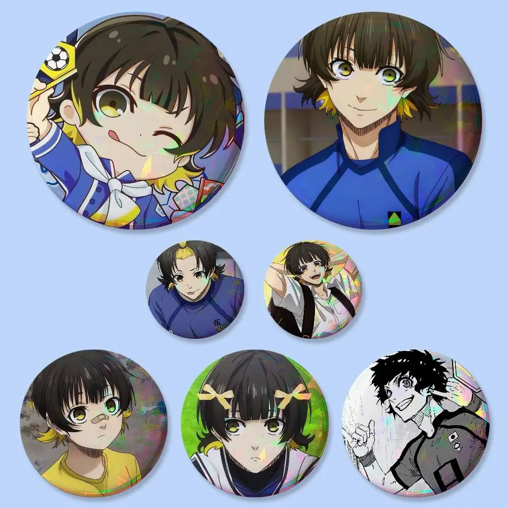 1pc Cute M-meguru Bachira Kawaii Badges 25 32 44 58 75 Mm Round Cosplay Pin Bag Decor Fans Collect Friends Gifts Brooch Souvenir