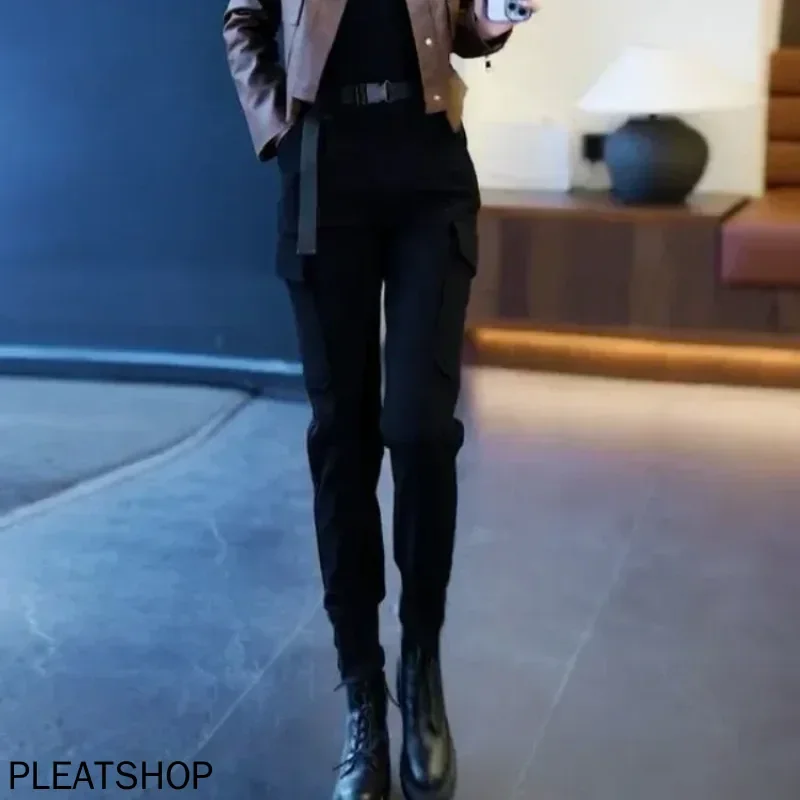 طويل قلم رصاص الحريم السراويل النسائية الكورية موضة Y2k الشارع الشهير حجم واحد G الكلاسيكية الجمالية عادية عالية الجودة السراويل النسائية