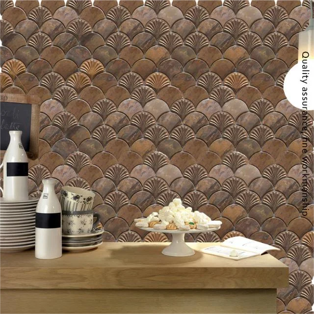 

Popular design scale brown copper mosaic wall tile bathroom tile mosaic