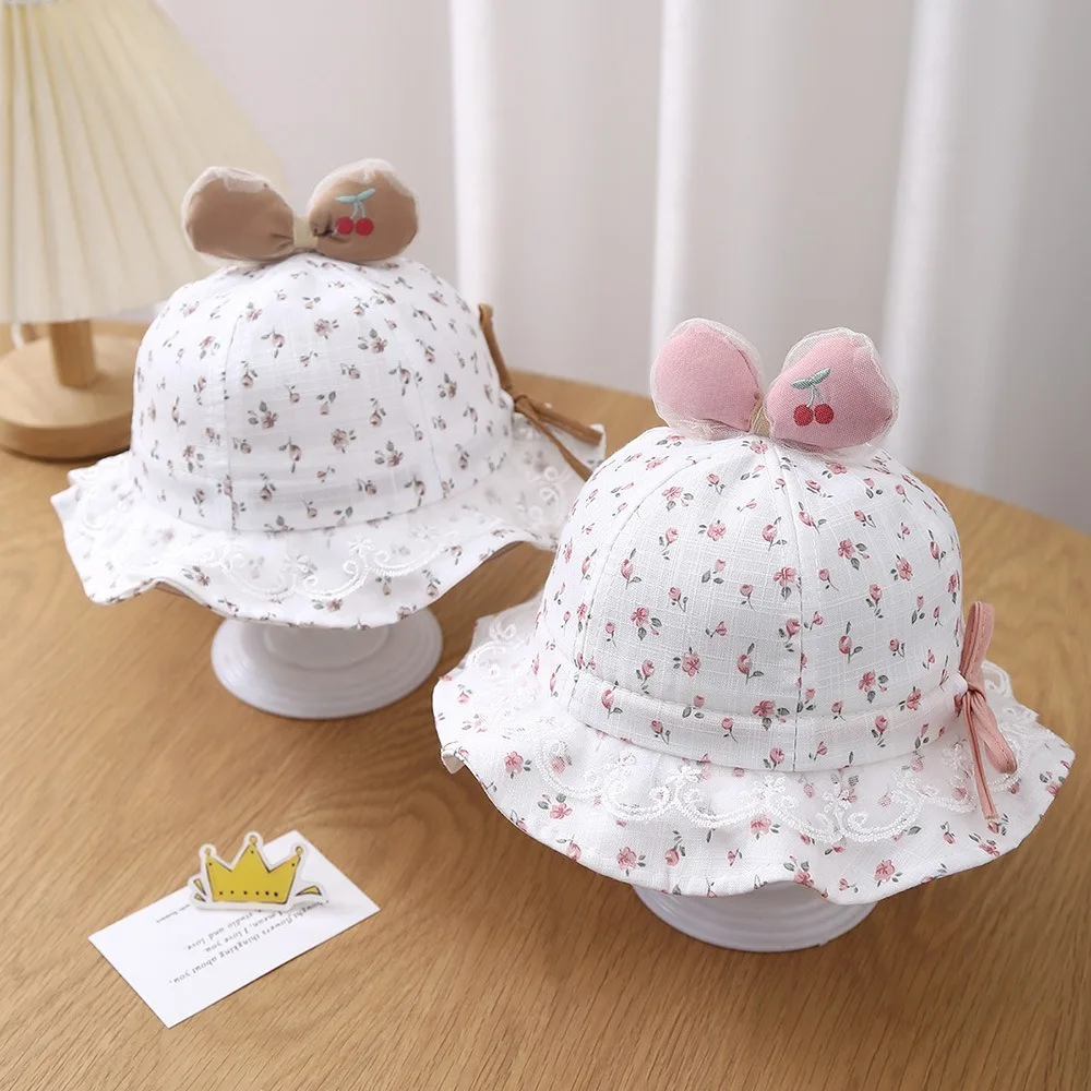 

New Fresh Floral Bucket Hat Anti-UV Adjustable Sunscreen Hat Anti-Sun Breathable Fishing Cap Outdoor Sports