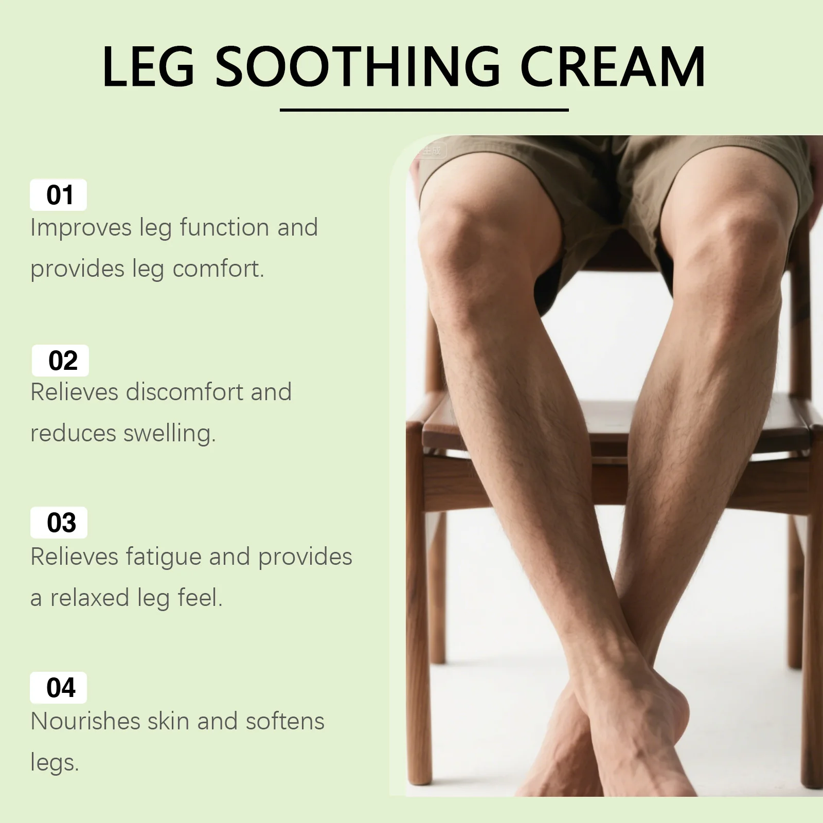 كريم مهدئ للساق يحسن الدوالي ويحسن العناية بالساقين المتعبة وينعم ويغذي البشرة وهو مناسب للاستخدام اليومي